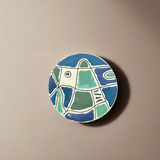 Agnes Sandahl | Abstract Bread Plate in Blue/Turquoise (Multi)