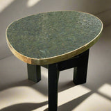 Ado Chale | Jaspe and Bronze Side Table, 1985