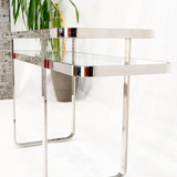 Chrome and Glass Mid-Century Console