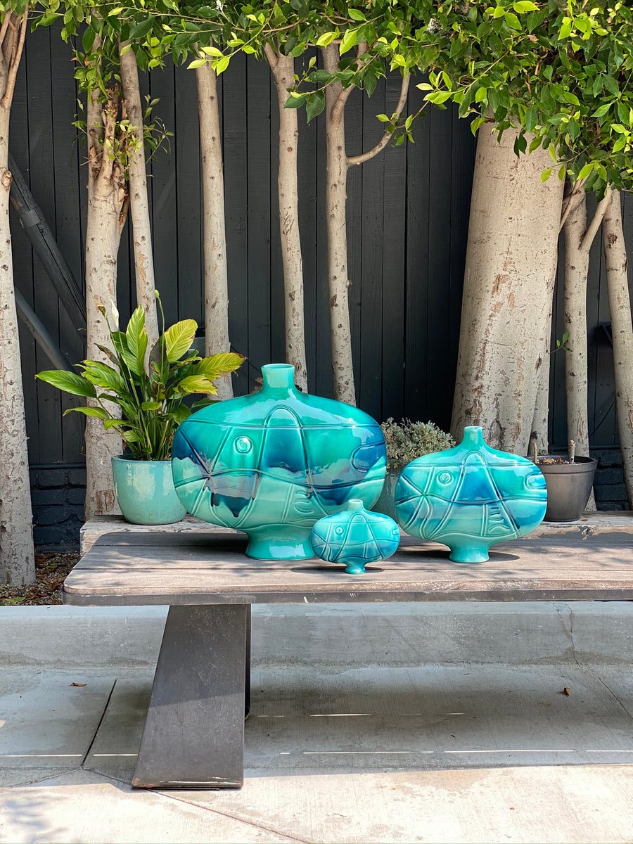 Agnes Sandahl Medium-sized Sculpture in Turquoise
