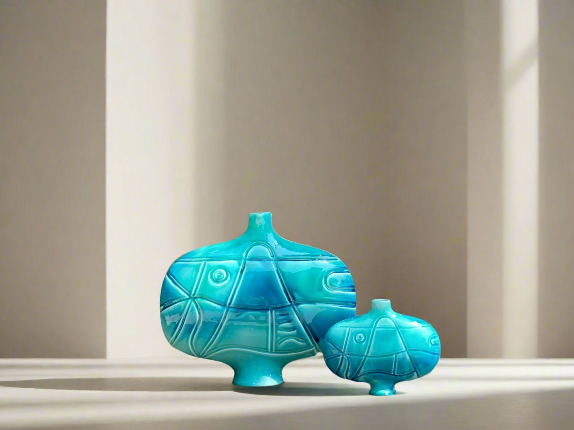 Agnes Sandahl Medium-sized Sculpture in Turquoise