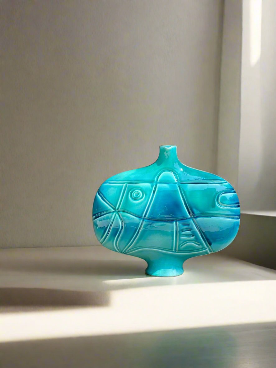 Agnes Sandahl Medium-sized Sculpture in Turquoise