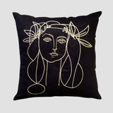 Leclaireur Los Angeles - Portrait of Francoise Gilot Cushion in Black Suede - Leclaireur Los Angeles