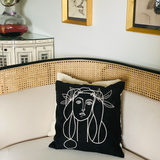 Leclaireur Los Angeles - Portrait of Francoise Gilot Cushion in Black Suede - Leclaireur Los Angeles