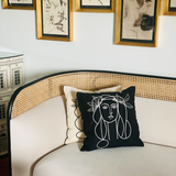 Leclaireur Los Angeles - Portrait of Francoise Gilot Cushion in Black Suede - Leclaireur Los Angeles