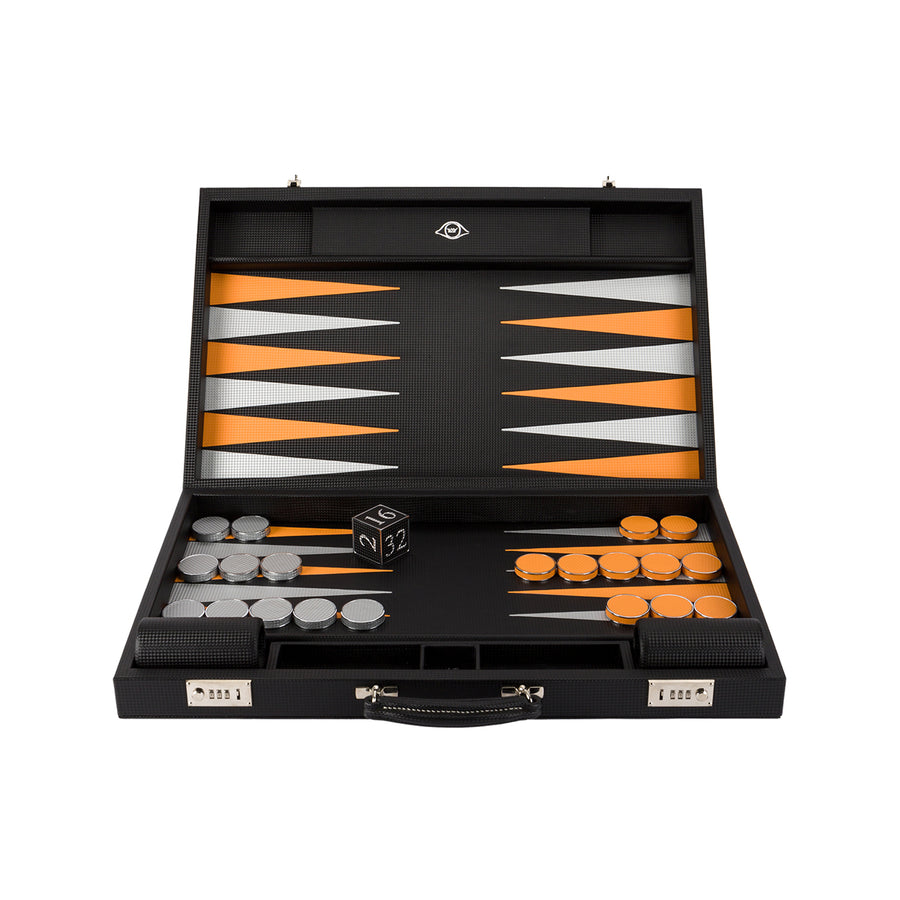 Geoffrey Parker | Black and Orange Backgammon Board
