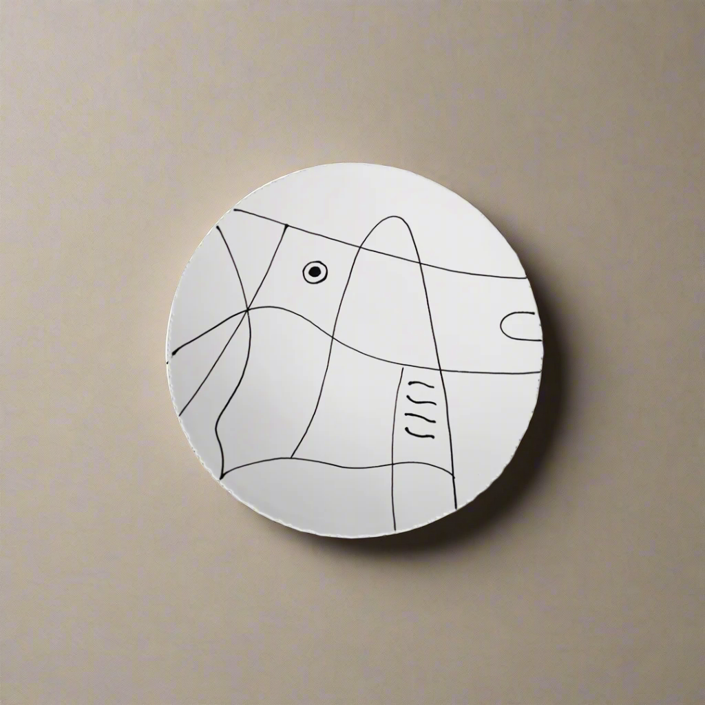 Agnes Sandahl Abstract Charger Plate in White (Mono)