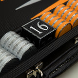 Geoffrey Parker | Carbon Fibre Backgammon in Black/Orange