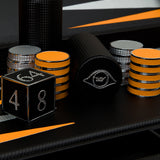 Geoffrey Parker | Carbon Fibre Backgammon in Black/Orange
