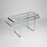 Chrome and Glass Mid-Century Console
