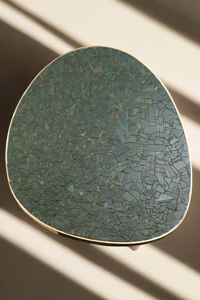Ado Chale | Jaspe and Bronze Side Table, 1985