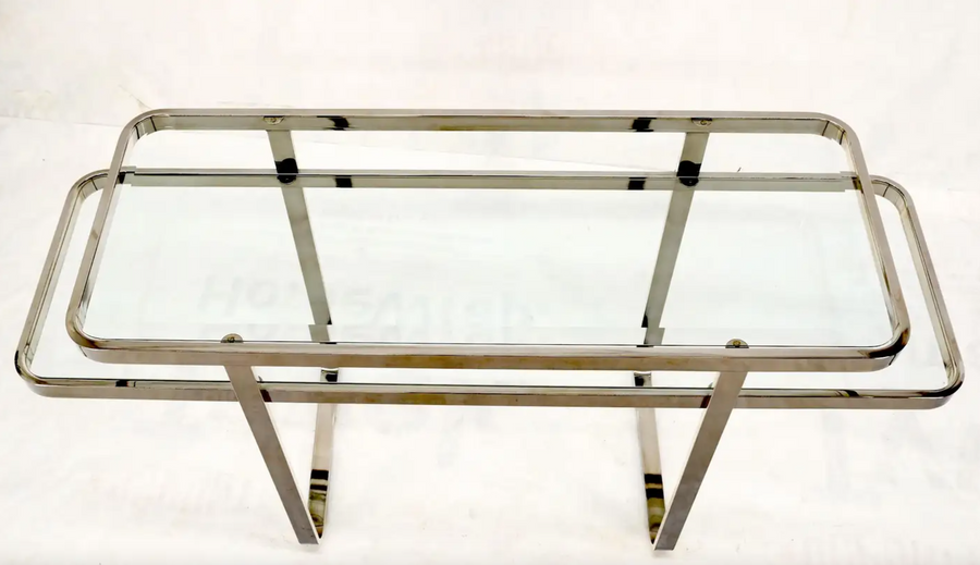 Chrome and Glass Mid-Century Console