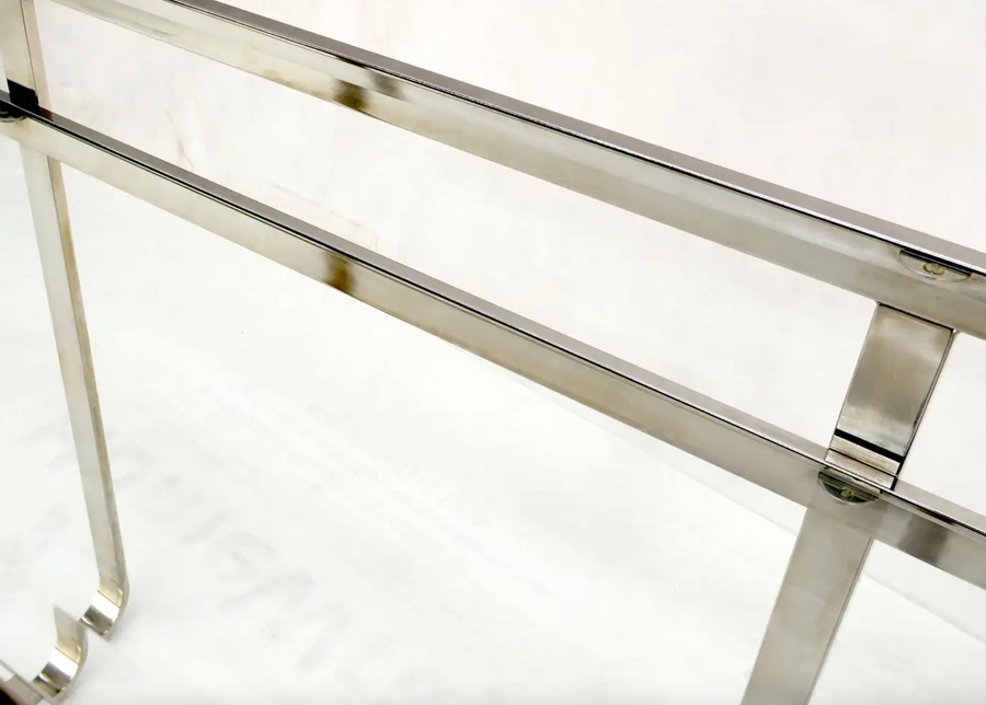Chrome and Glass Mid-Century Console