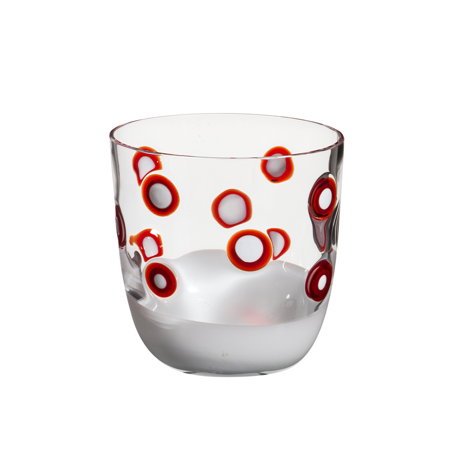 Leclaireur Los Angeles - Carlo Moretti | I Diversi Drink Glass (Red/White) - Carlo Moretti