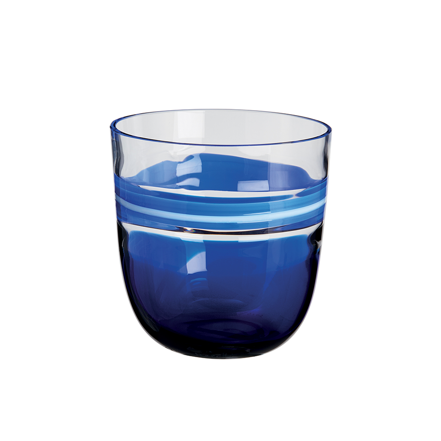 Leclaireur Los Angeles - Carlo Moretti | I Diversi Drink Glass (Blue/White) - Carlo Moretti