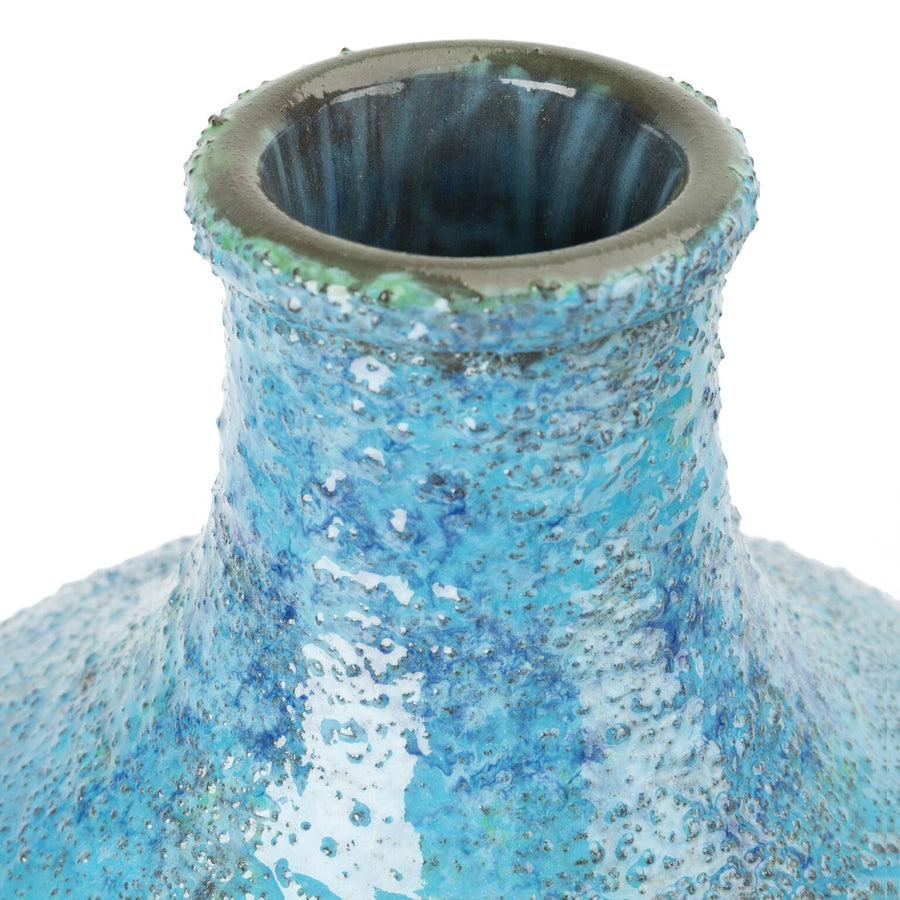 Blue and brown vase by Aldo Londi