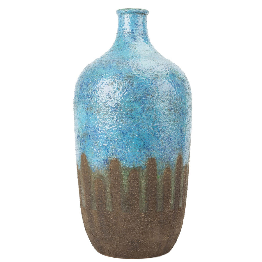Blue and brown vase by Aldo Londi