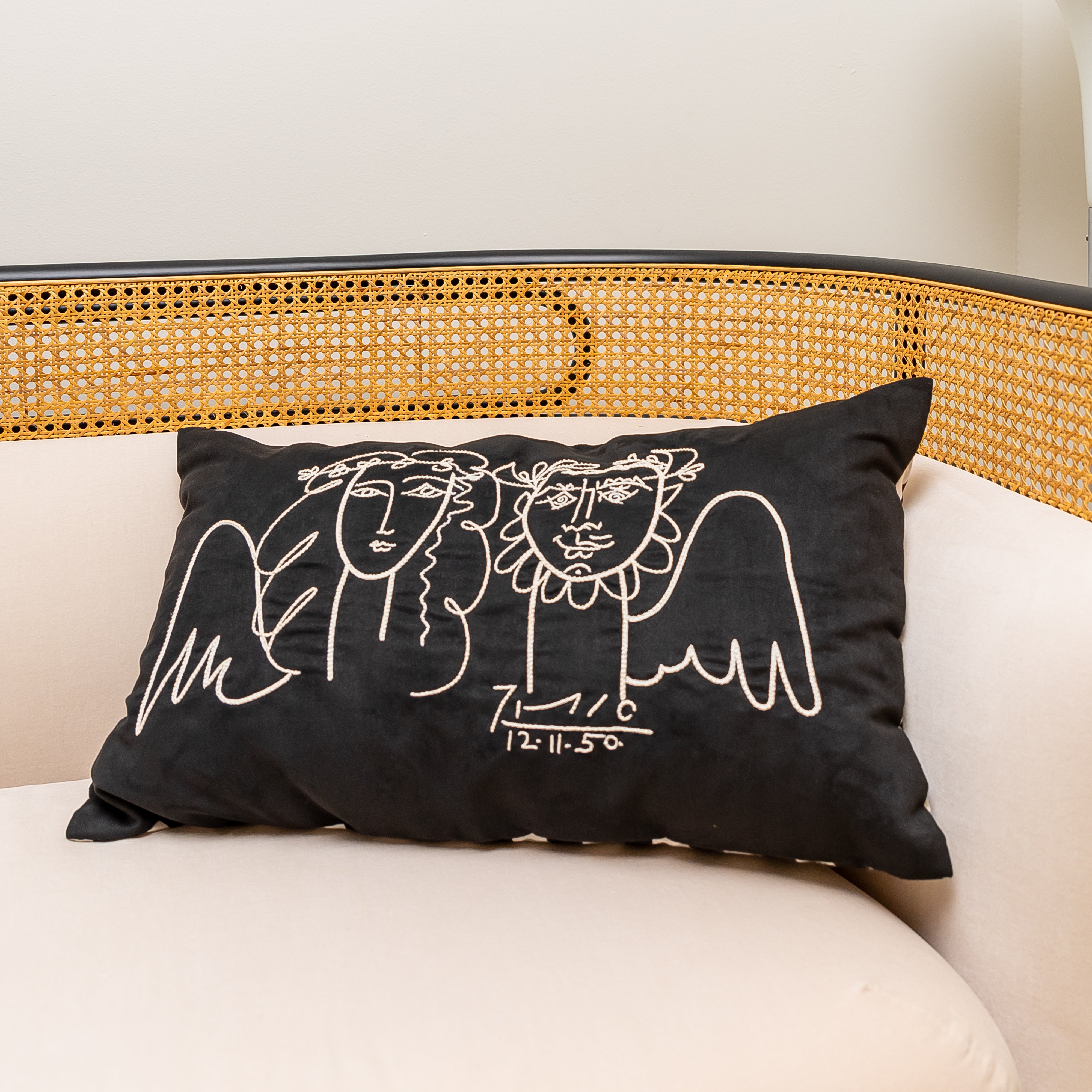 Leclaireur Los Angeles - Bernal’s Picasso Cushion in Black Suede - Leclaireur Los Angeles