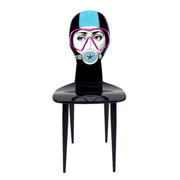 Fornasetti Silviasub Chair (Turquoise and Pink)