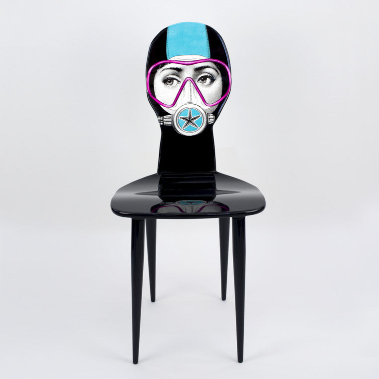 Fornasetti Silviasub Chair (Turquoise and Pink)