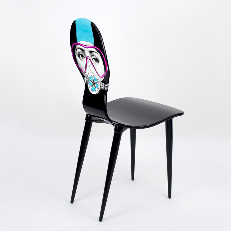 Fornasetti Silviasub Chair (Turquoise and Pink)
