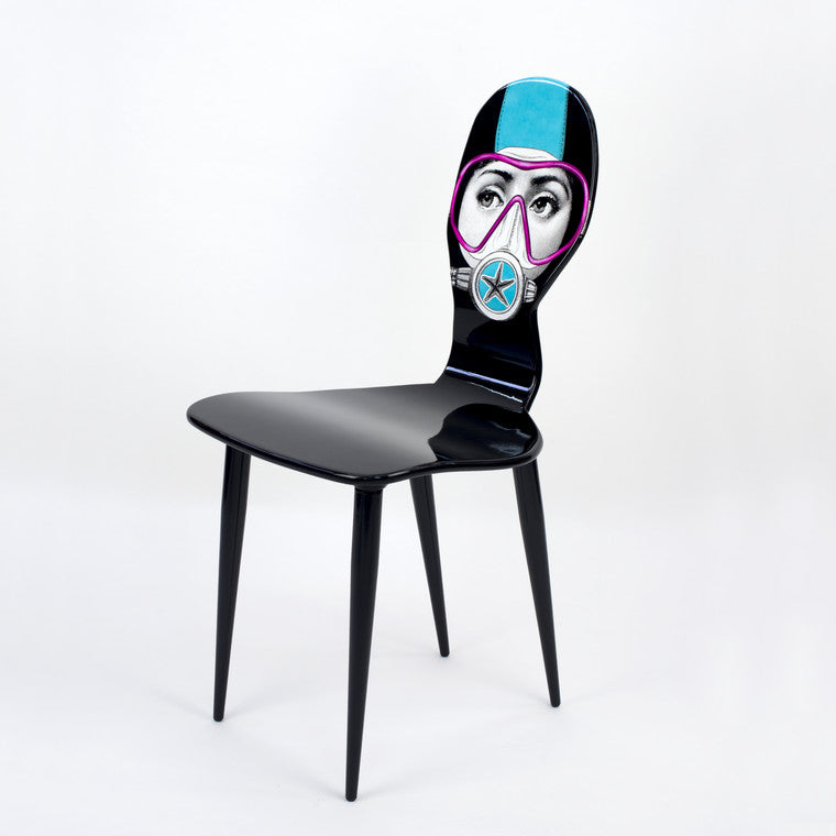 Fornasetti Silviasub Chair (Turquoise and Pink)