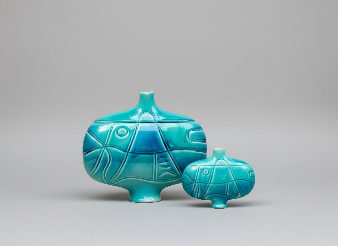 Agnes Sandahl Medium-sized Sculpture in Turquoise