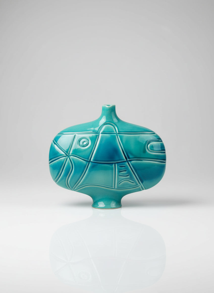Agnes Sandahl Medium-sized Sculpture in Turquoise