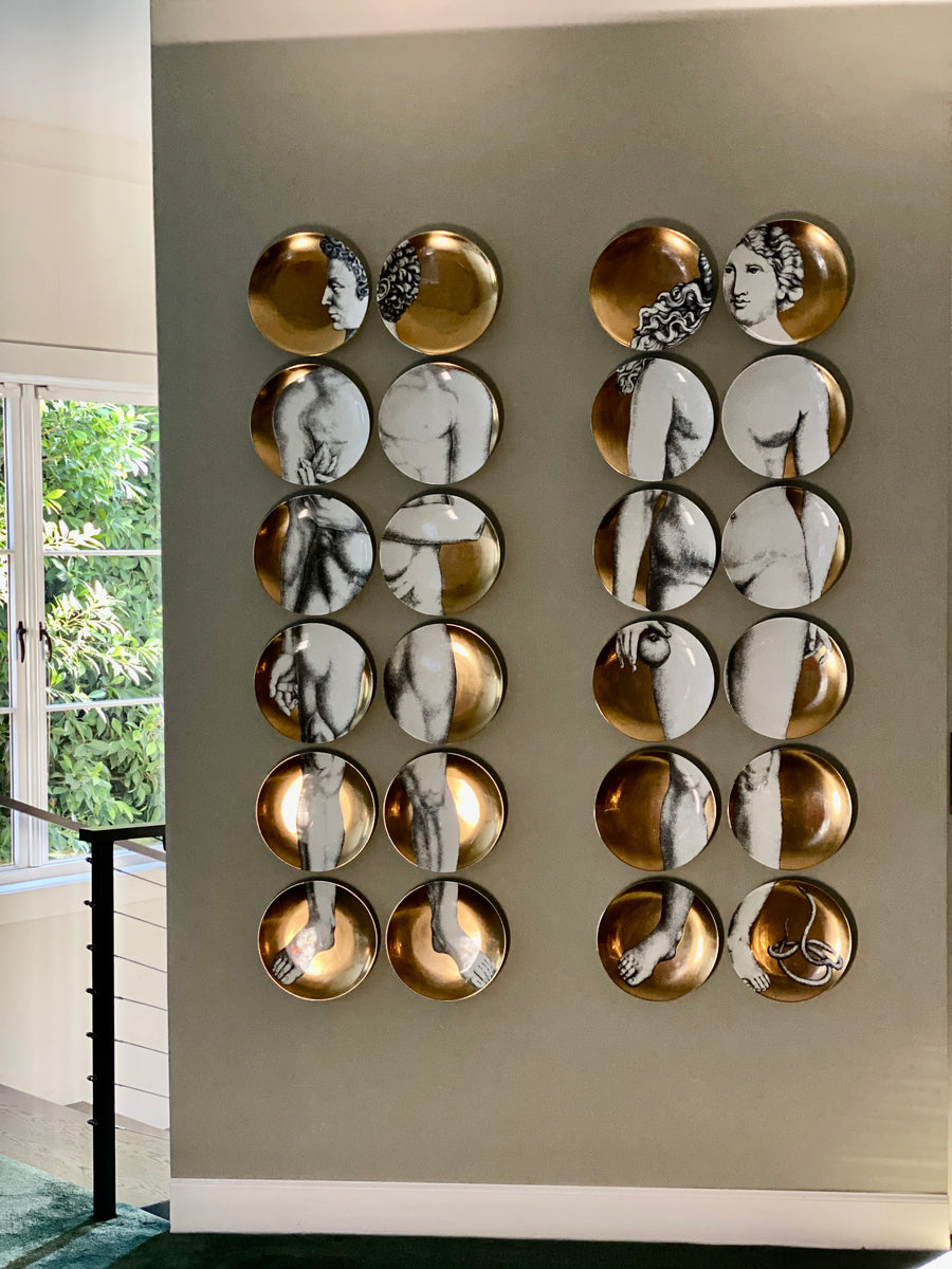 Fornasetti | Set 12 Eva Wall Plate (Gold)