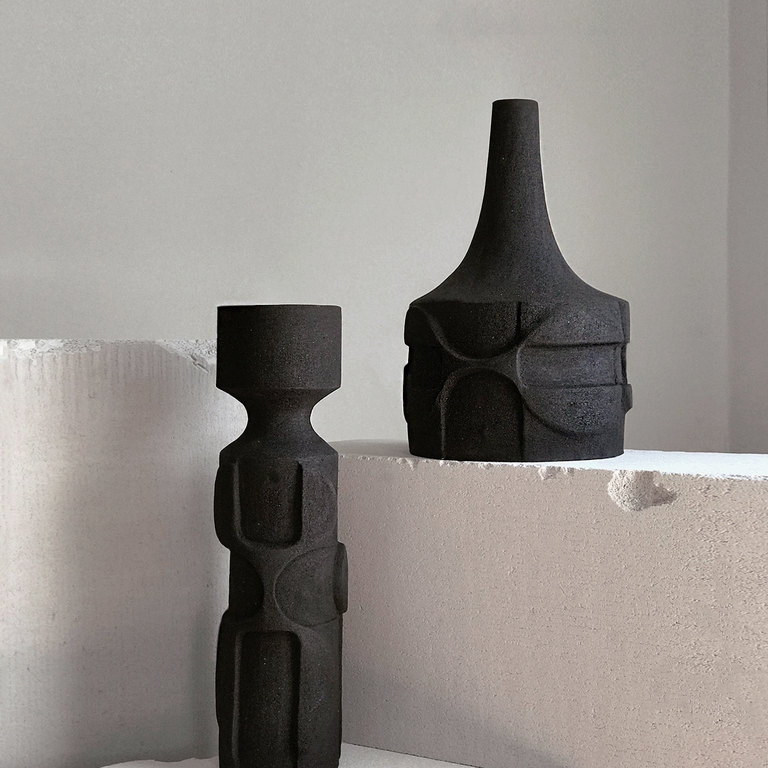 Jan Vogelpoel Ultrasonic Black Sculptures I & II