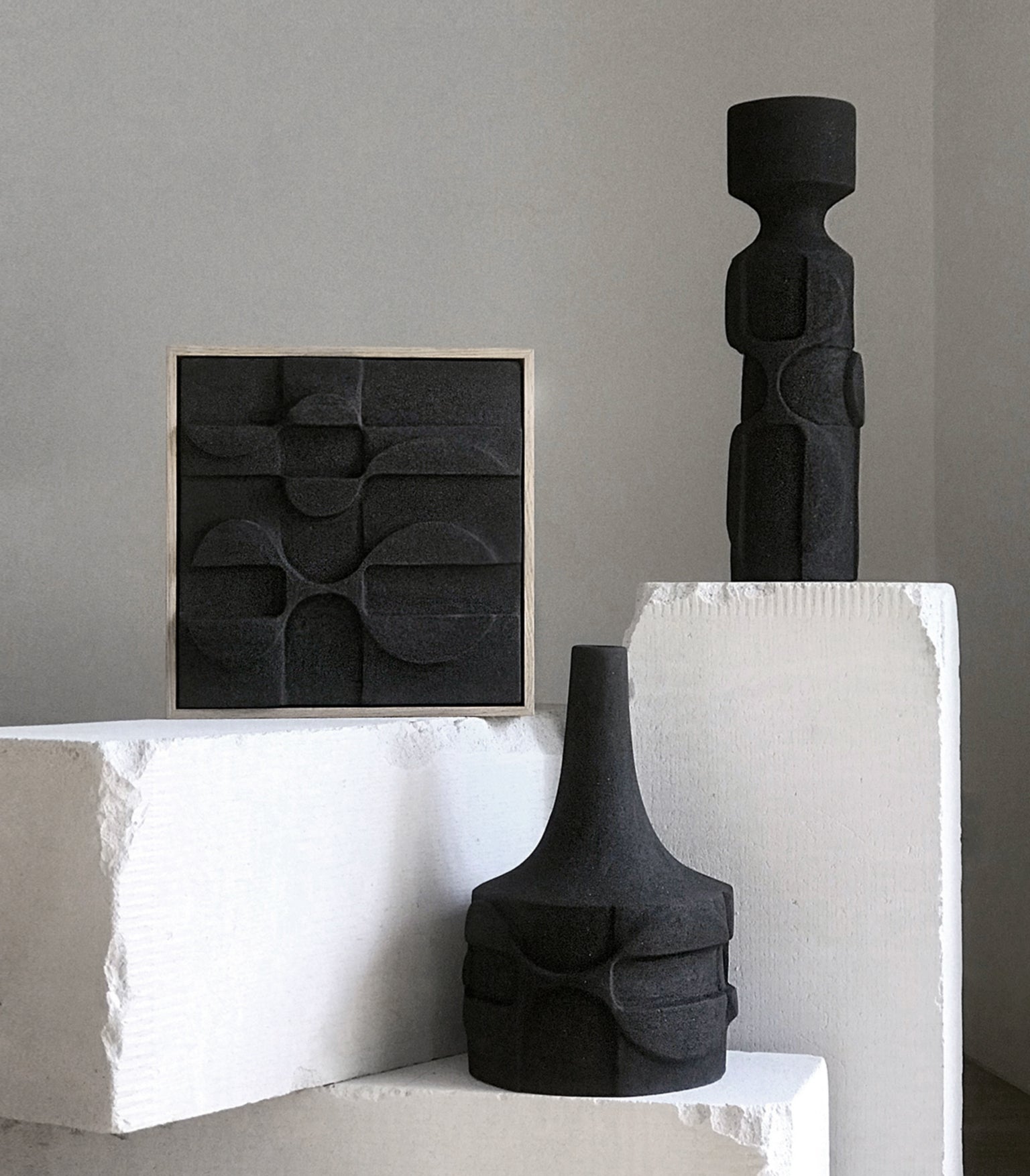 Jan Vogelpoel Ultrasonic Black Sculptures I & II