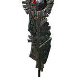 Totem Iron and Glass Red/Green Lamp