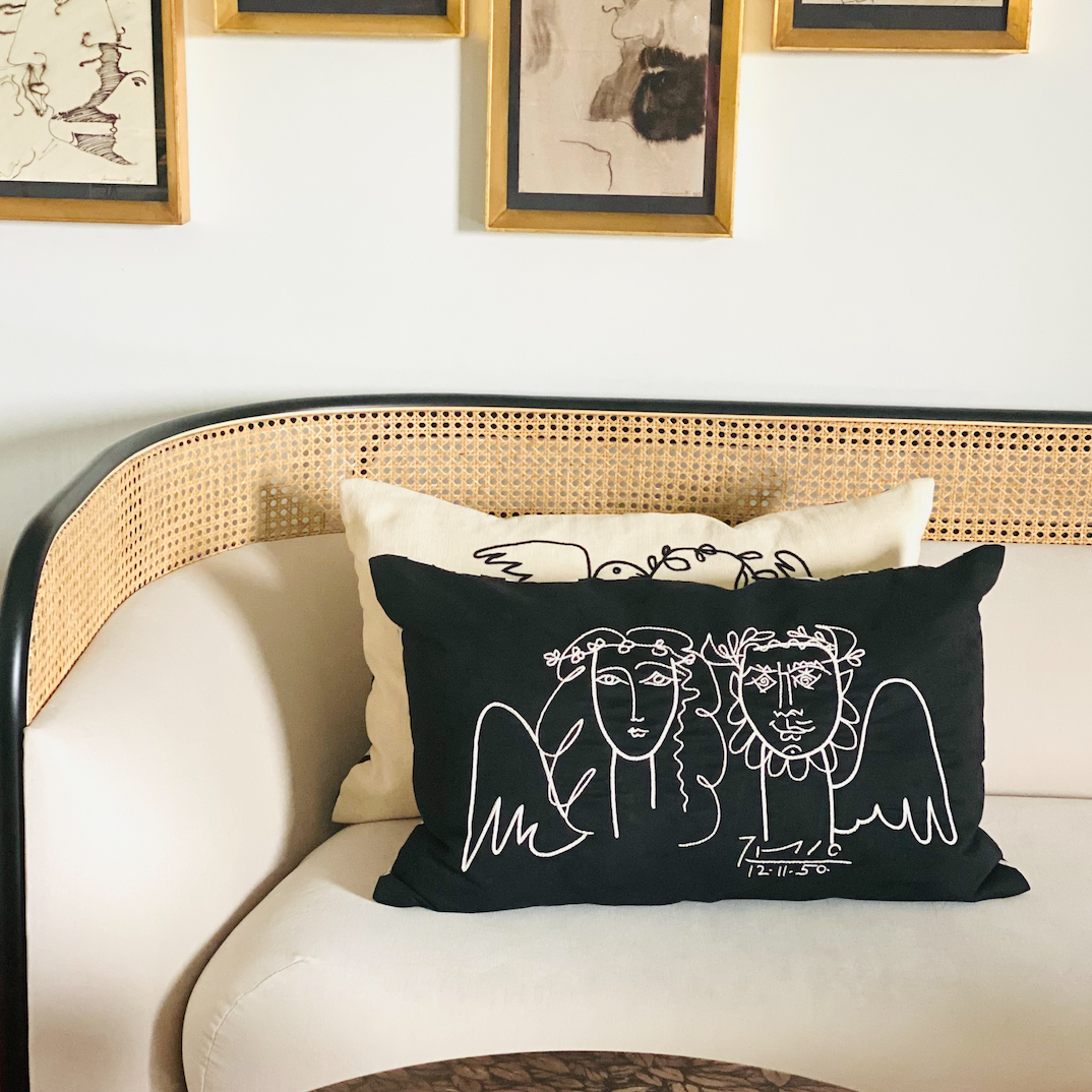 Leclaireur Los Angeles - Bernal’s Picasso Cushion in Black Suede - Leclaireur Los Angeles