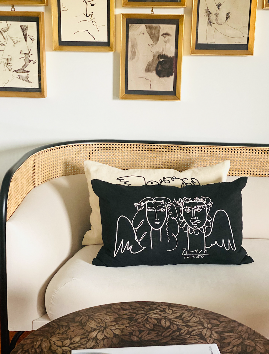 Leclaireur Los Angeles - Bernal’s Picasso Cushion in Black Suede - Leclaireur Los Angeles