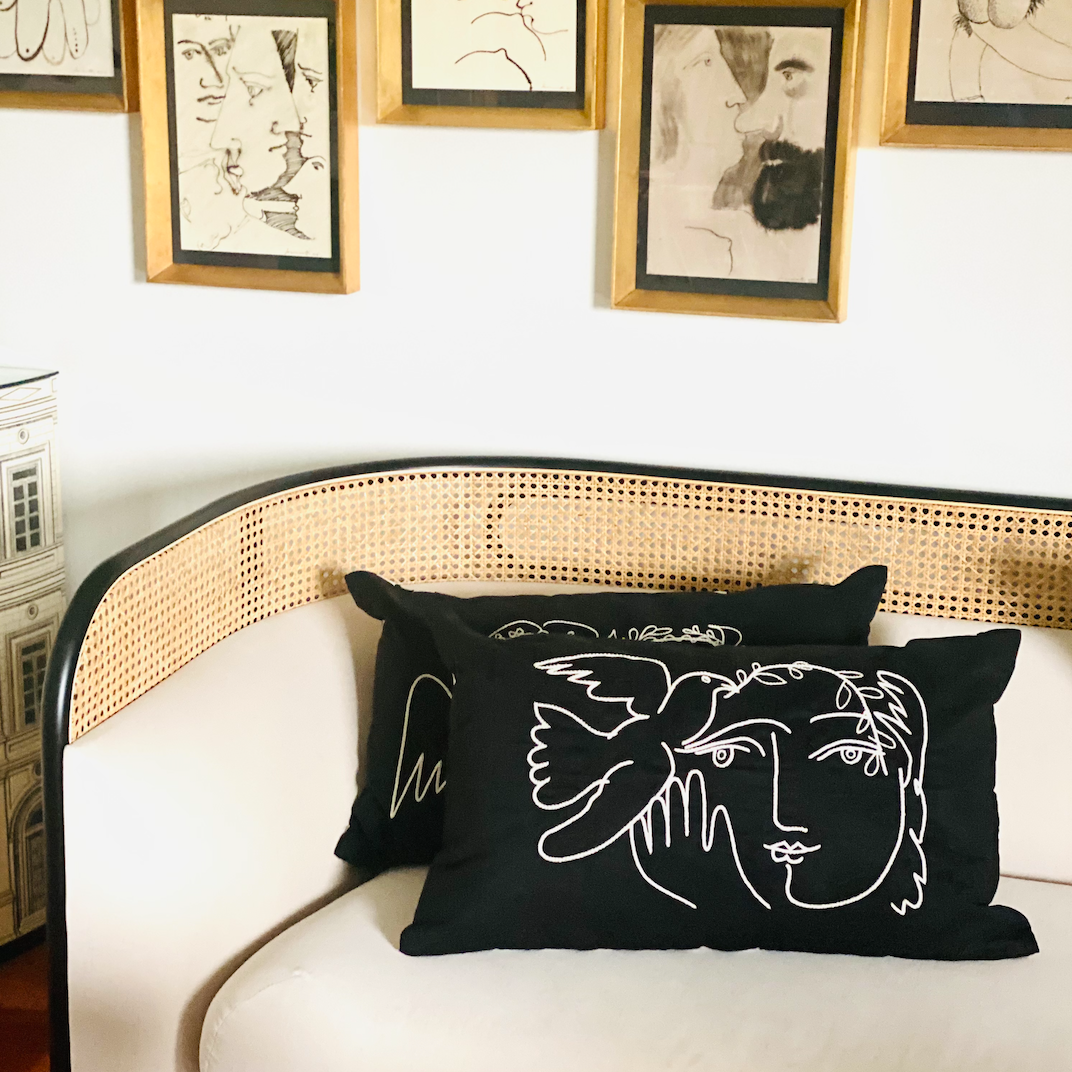 Leclaireur Los Angeles - Bernal’s Picasso Cushion in Black Suede - Leclaireur Los Angeles