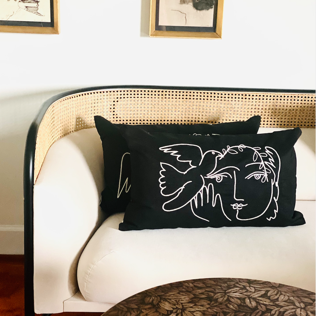 Leclaireur Los Angeles - Bernal’s Picasso Cushion in Black Suede - Leclaireur Los Angeles