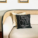 Leclaireur Los Angeles - Portrait of a Woman Cushion in Black Suede - Leclaireur Los Angeles