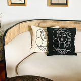Leclaireur Los Angeles - Portrait of a Woman Cushion in Black Suede - Leclaireur Los Angeles