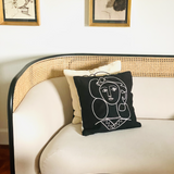 Leclaireur Los Angeles - Portrait of a Woman Cushion in Black Suede - Leclaireur Los Angeles