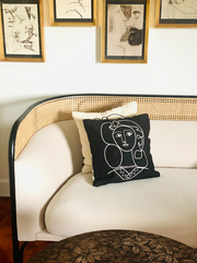 Leclaireur Los Angeles - Portrait of a Woman Cushion in Black Suede - Leclaireur Los Angeles