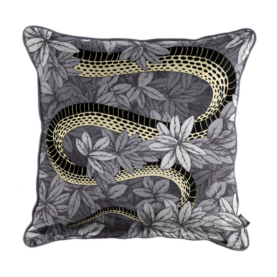 Fornasetti Silk cushion Peccato Originale snake