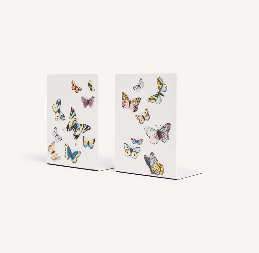 Fornasetti Bookends Farfalle colour white