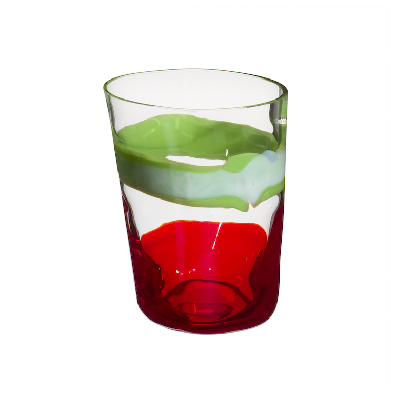 Leclaireur Los Angeles - Carlo Moretti | Bora Drink Glass (Green/Red) - Carlo Moretti