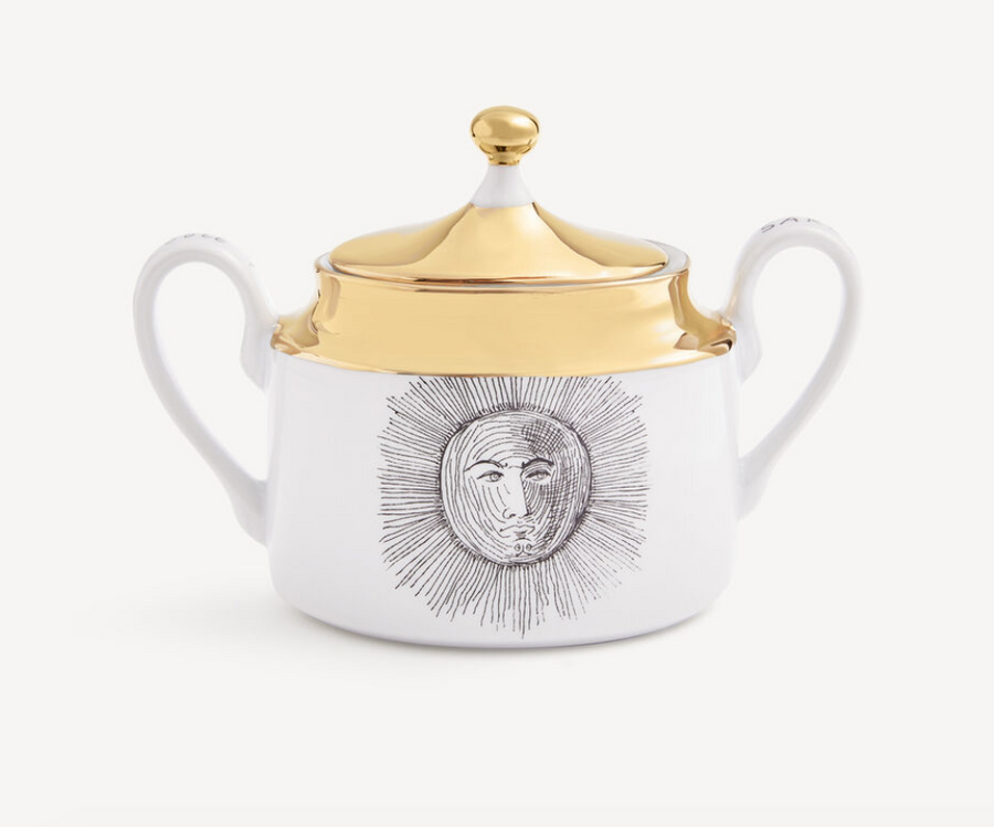 Leclaireur Los Angeles - Fornasetti | Sugar bowl Solitario  white/black/gold - Fornasetti