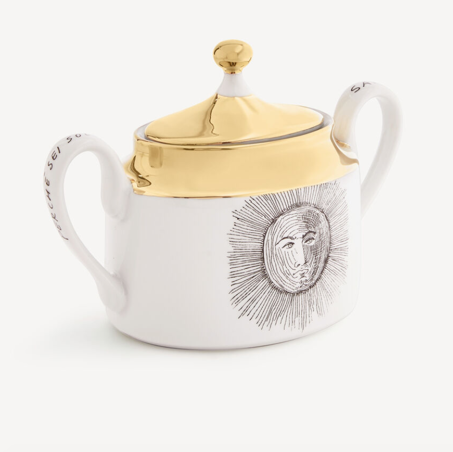 Leclaireur Los Angeles - Fornasetti | Sugar bowl Solitario  white/black/gold - Fornasetti
