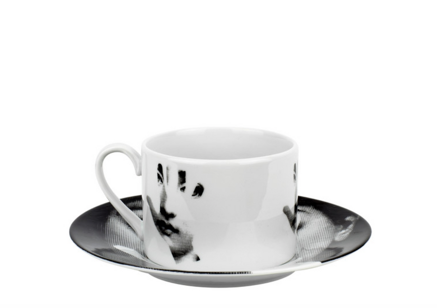 Leclaireur Los Angeles - Fornasetti | Tea cup Tema e Variazioni 2005 Mano black/white - Fornasetti