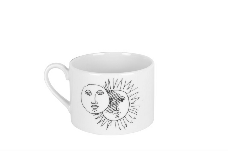Fornasetti tea cup Solitario white/black