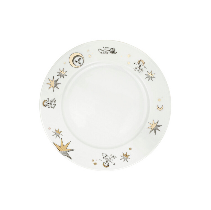 Leclaireur Los Angeles - Fornasetti | Set of 12 dessert plates Astronomici gold/black/white - Fornasetti