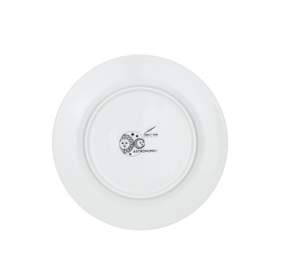 Leclaireur Los Angeles - Fornasetti | Set of 12 dessert plates Astronomici gold/black/white - Fornasetti