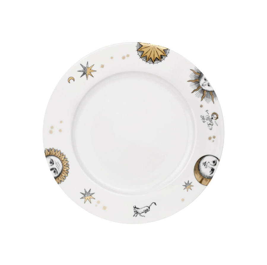 Leclaireur Los Angeles - Fornasetti | Set 12 plates Astronomici gold/black/white - Fornasetti